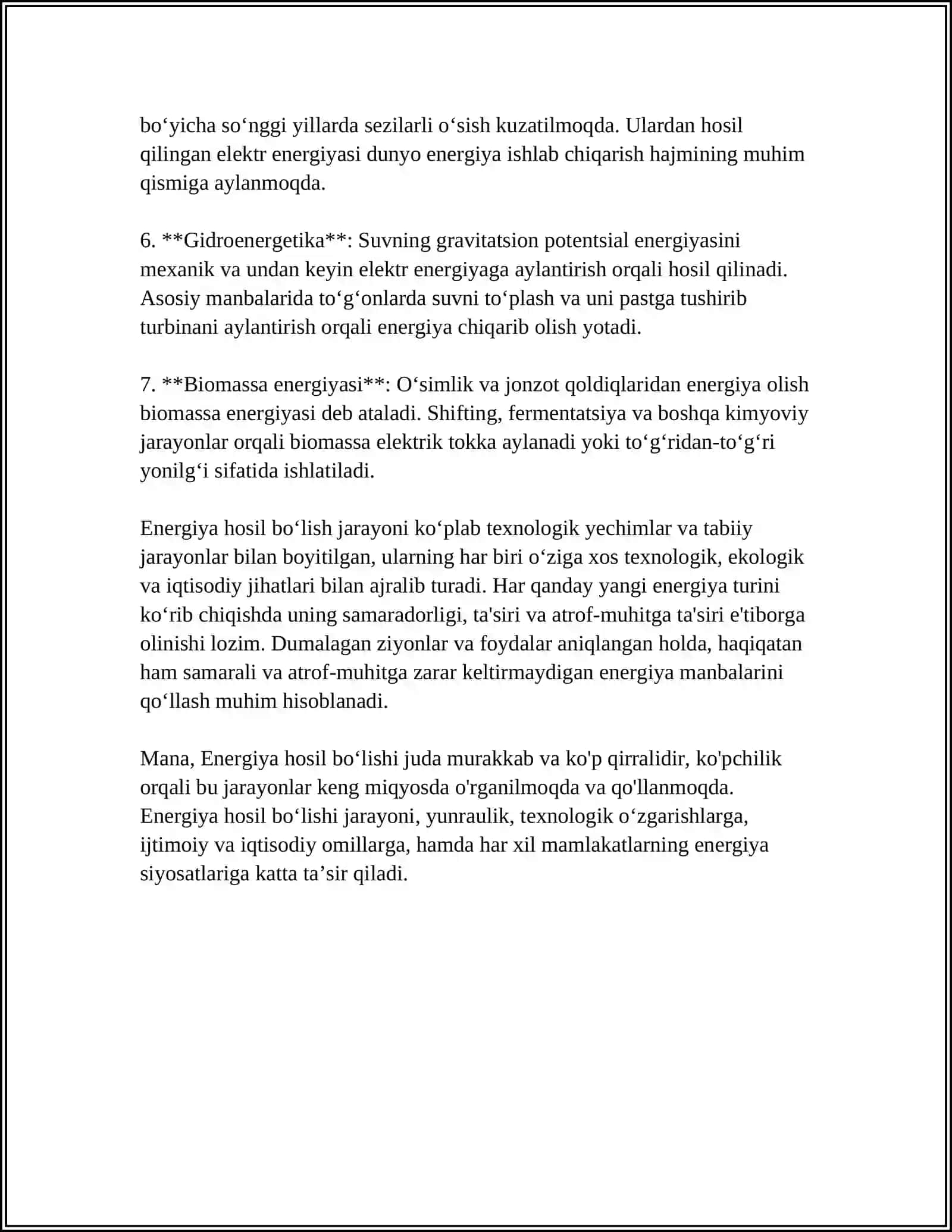 METABOLIZM JARAYONIDA ENERGIYA HOSIL BOʻLISHI VA SARFLANISHI 4