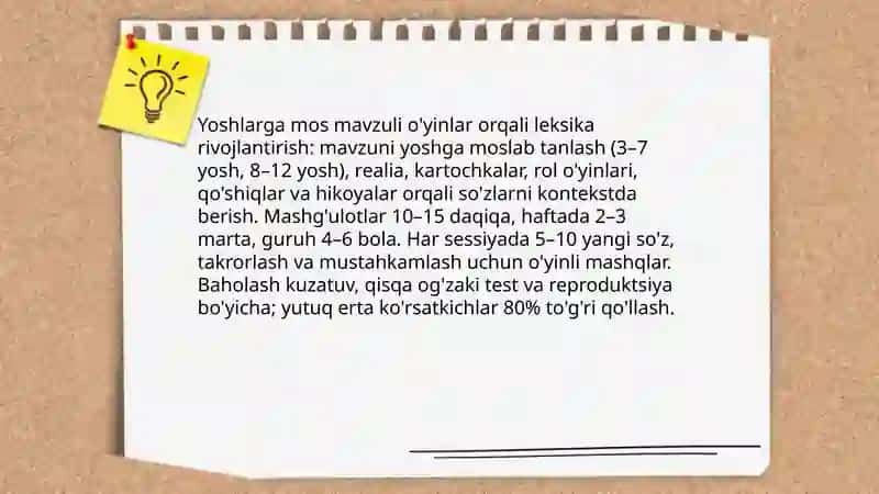 Bolalar lug'atini boyitishda talimiy o'yinlar 4