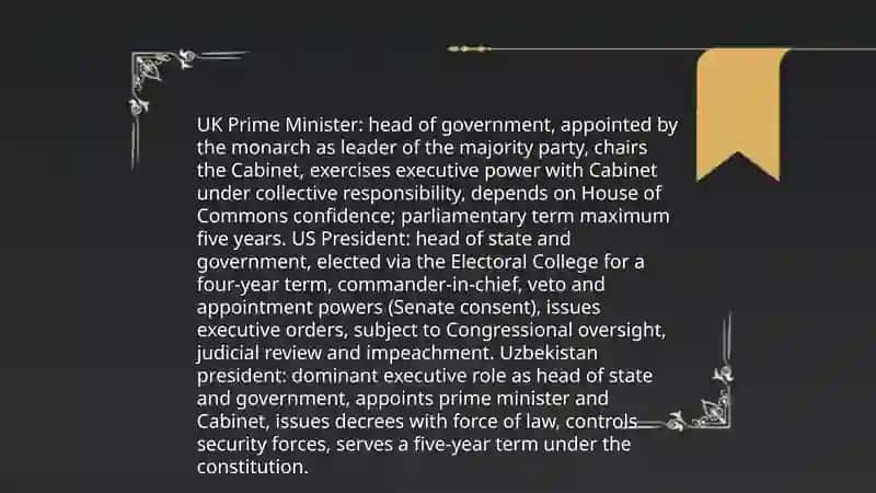 Political system in the UK, in the USA and Uzbekistan 4