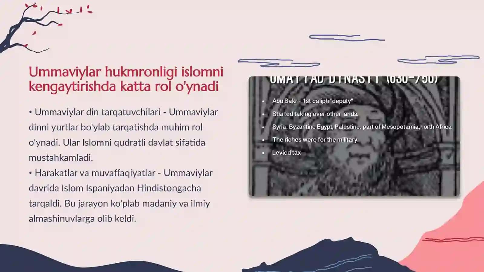 Roshid halifalar hukmronligi davridagi islohotlarning mohiyati. Ummaviylar, Abbosiylar hukmronligi davrida islom diniga munosabat. 4