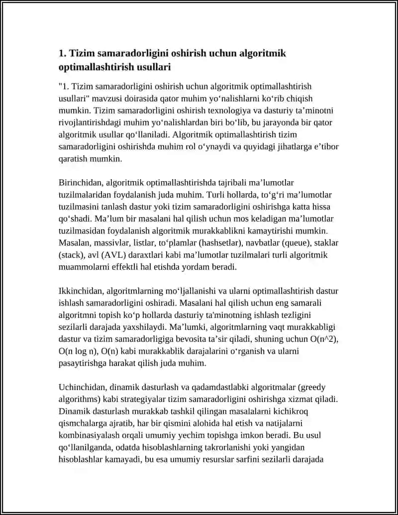 TIZIM SAMARADORLIGINI OSHIRISH BO‘YICHA STRATEGIK TAKLIFLAR 4