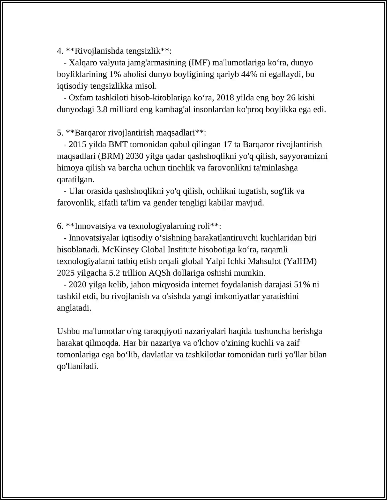 ONG TARAQQIYOTI VA ONGSIZLIK 4