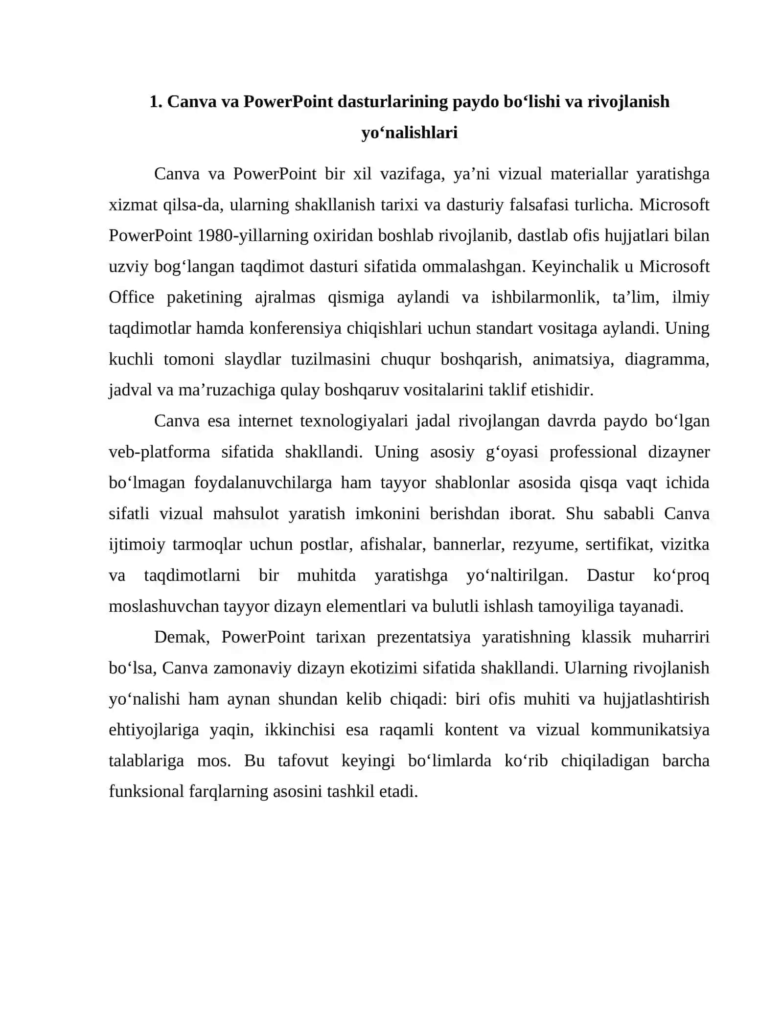 CANVA DASTURI VA POWERPOINT O‘RTASIDAGI FARQLAR 4