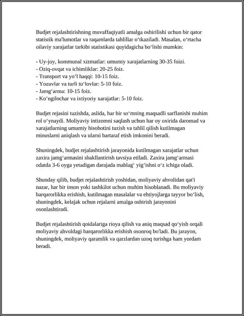 ÕZSHAHSIY BUDJETINI BOSHQARISH 4
