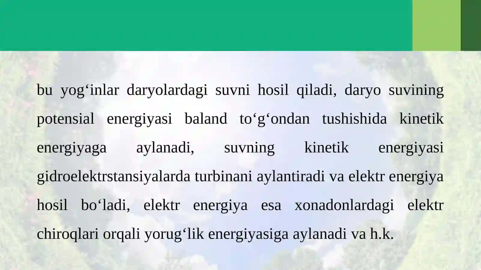 7-sinf Fizika fanidan Tabiatda energiyaning saqlanishi va FIK dars taqdimoti 4