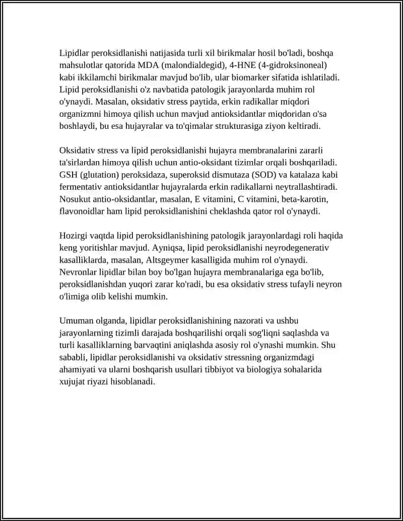 Lipidlar peroksidlanishi va hujayra shikastlanishi 4