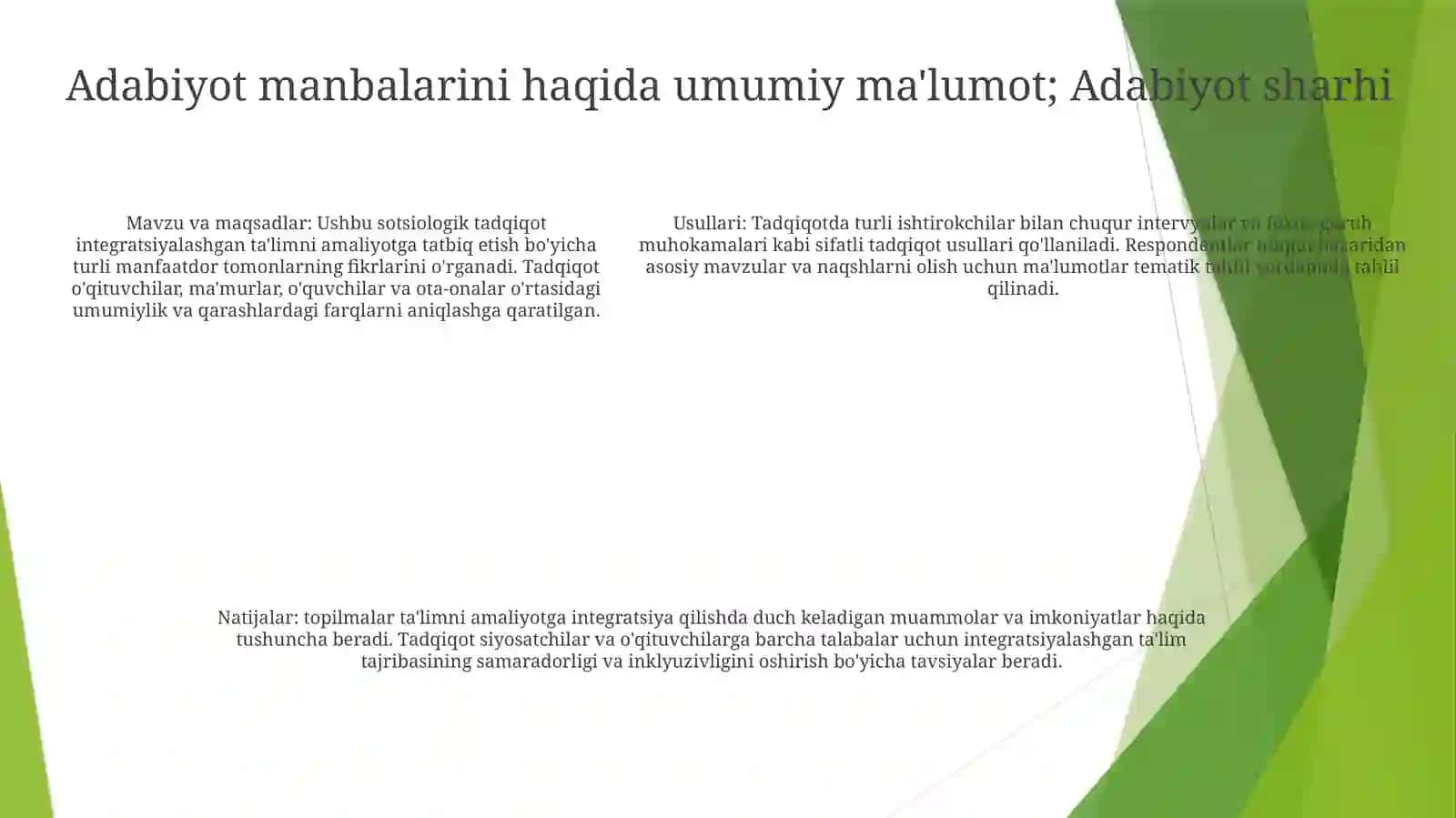 Integratsiyalashgan Ta'Limni Amaliyotga Tadbiq Etish Bo'Yicha Turli Guruhlarga Mansub Respondentlarning Fikrlarini Aniqlashga Qaratilgan Sotsiologik Tadqiqotlar 4