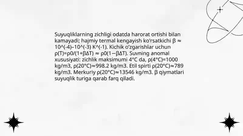 Real suyuqliklarning asosiy fizik xossalari. Qovishqoqlik 4