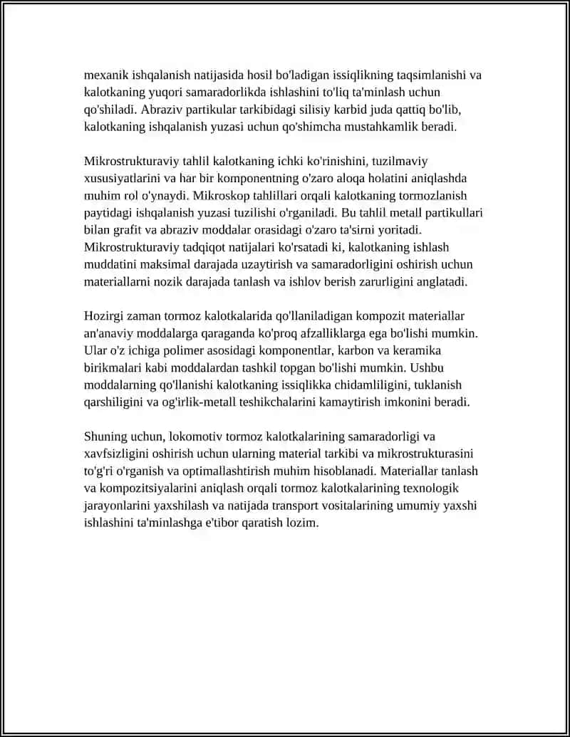 Lokomotiv tormoz kalotkalarining material tarkibi va mikrostrukturasi tahlili 4