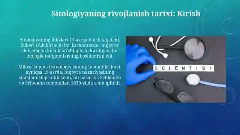 Sitologiya fanining rivojlanish tarixi va boshqa fanlar bilan aloqasi 4