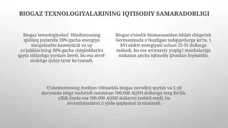 Biomassadan biogas olish biotexnologyasi 4