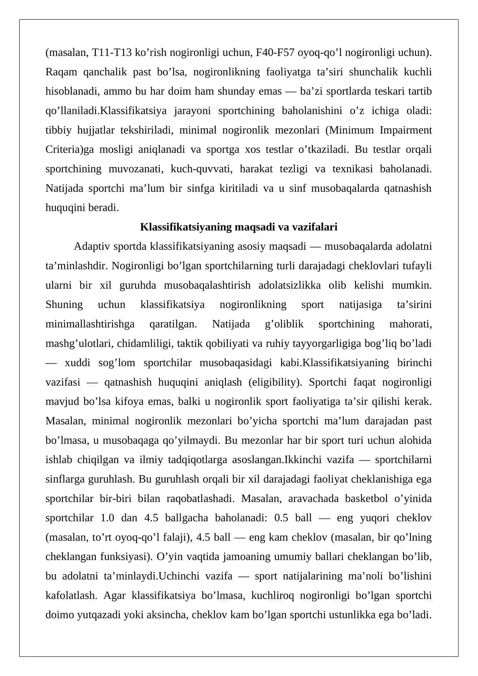 Adaptiv sportda klassifikatsiya va uni aniqlash usullari 4