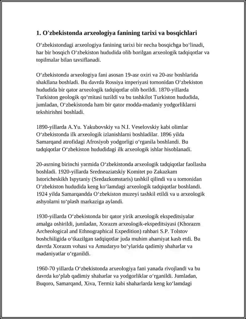 O'ZBEKISTONDA ARXEOLOGIYA FANINING RIVOJLANISHI 4