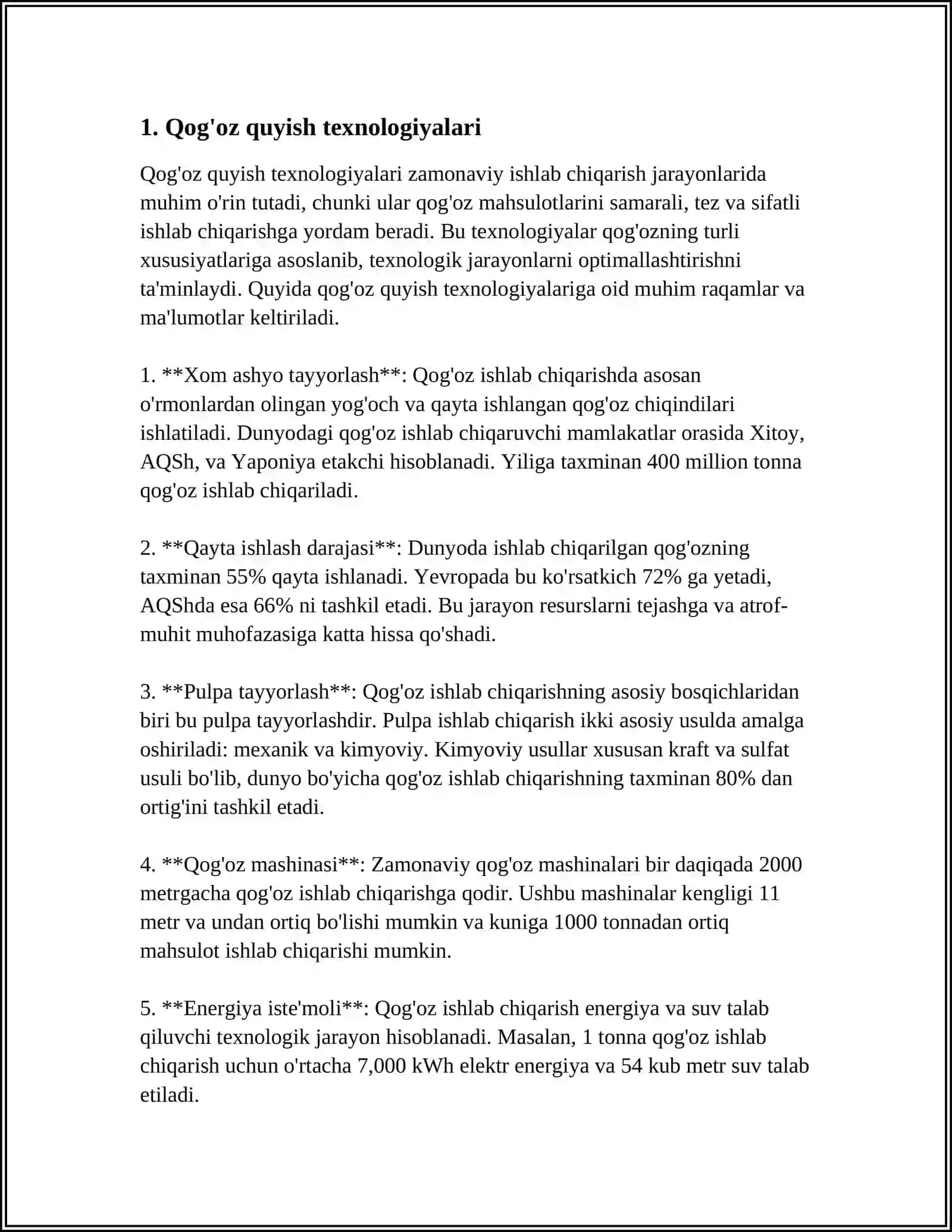 QOGOZ QUYISH JIXOZNING ISH UNUMDORLIGI 4