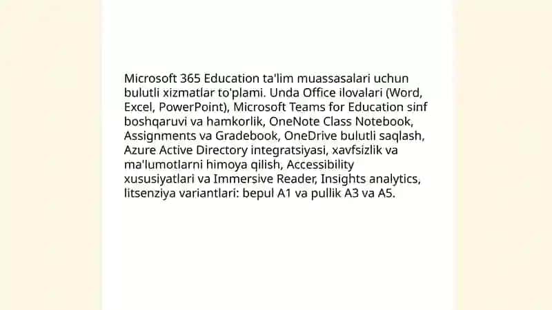 Taʼlimga oid Microsoft xizmatlari 4