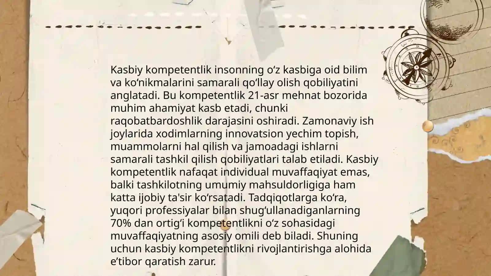 Kasbiy kompetentlik fanining mazmuni, mohiyati, organishning ahamiyati 4