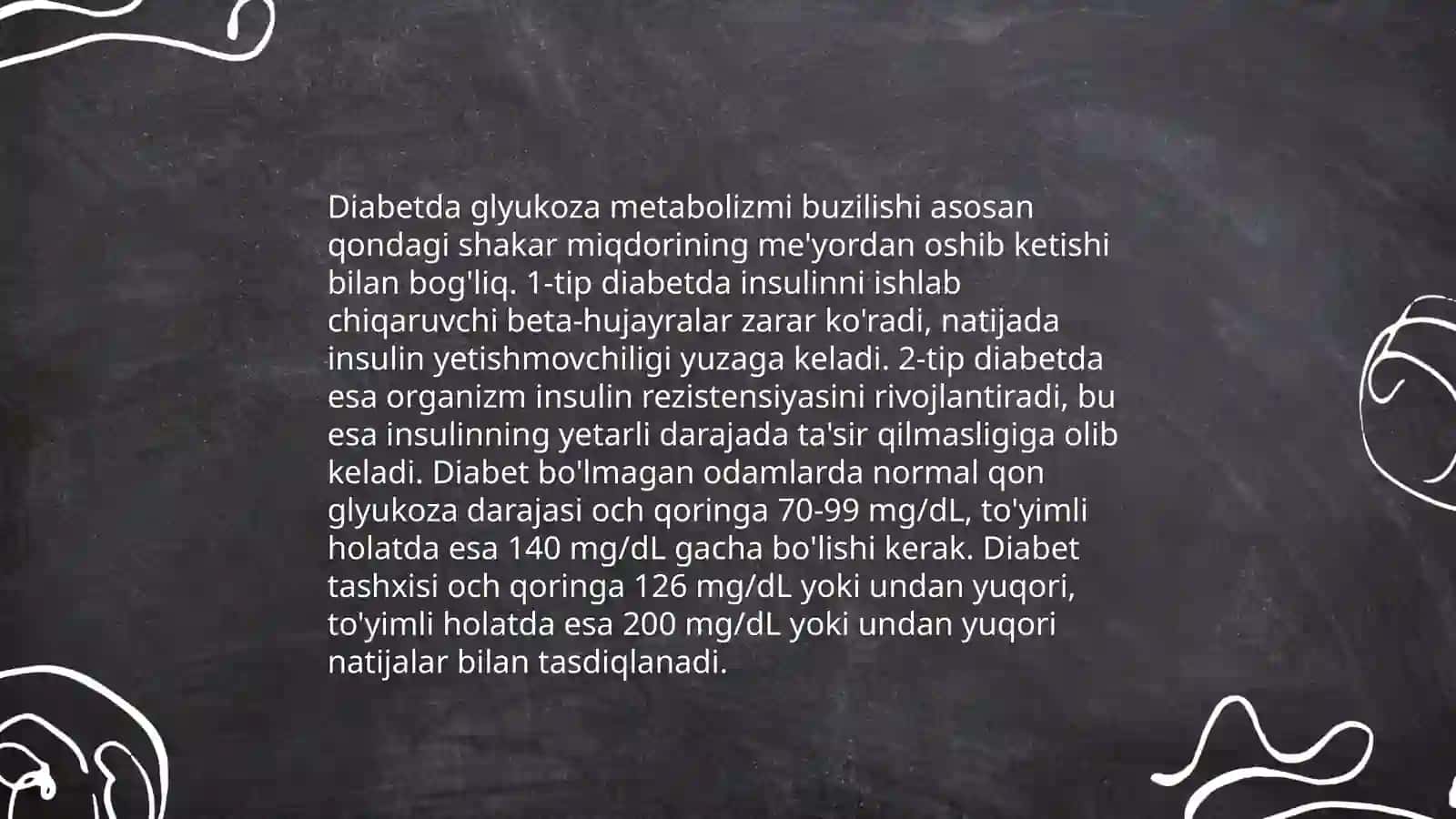 Qandli diabetda karbonsuvlar,yog‘lar va oqsillar almashinuvi buzilishi 4