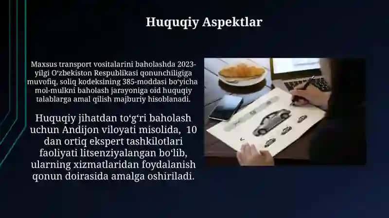 Maxsus Transport Vositalarini Baholash Xususiyatlari 4