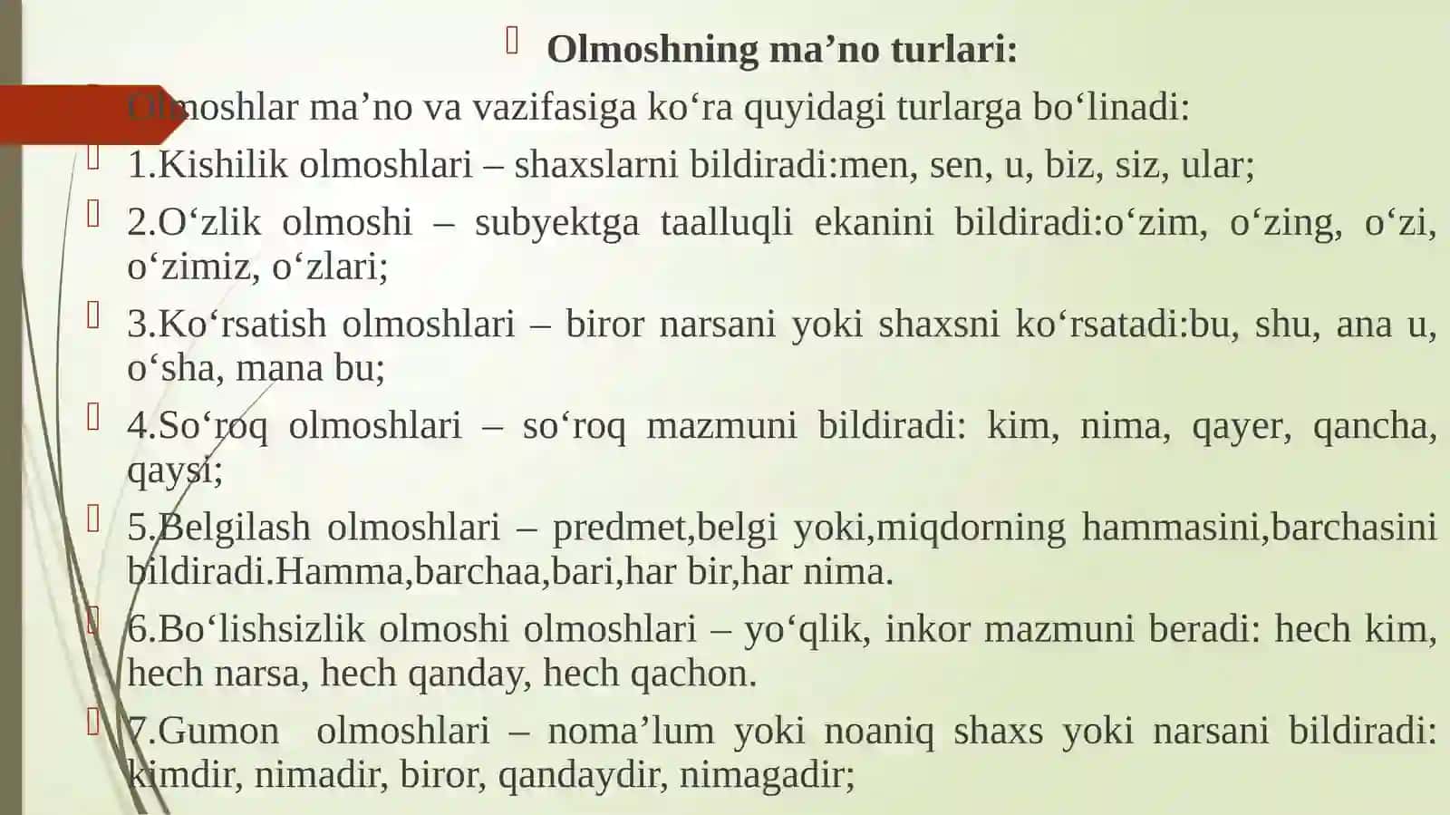 Olmosh tushunchasi va uning turlari 4