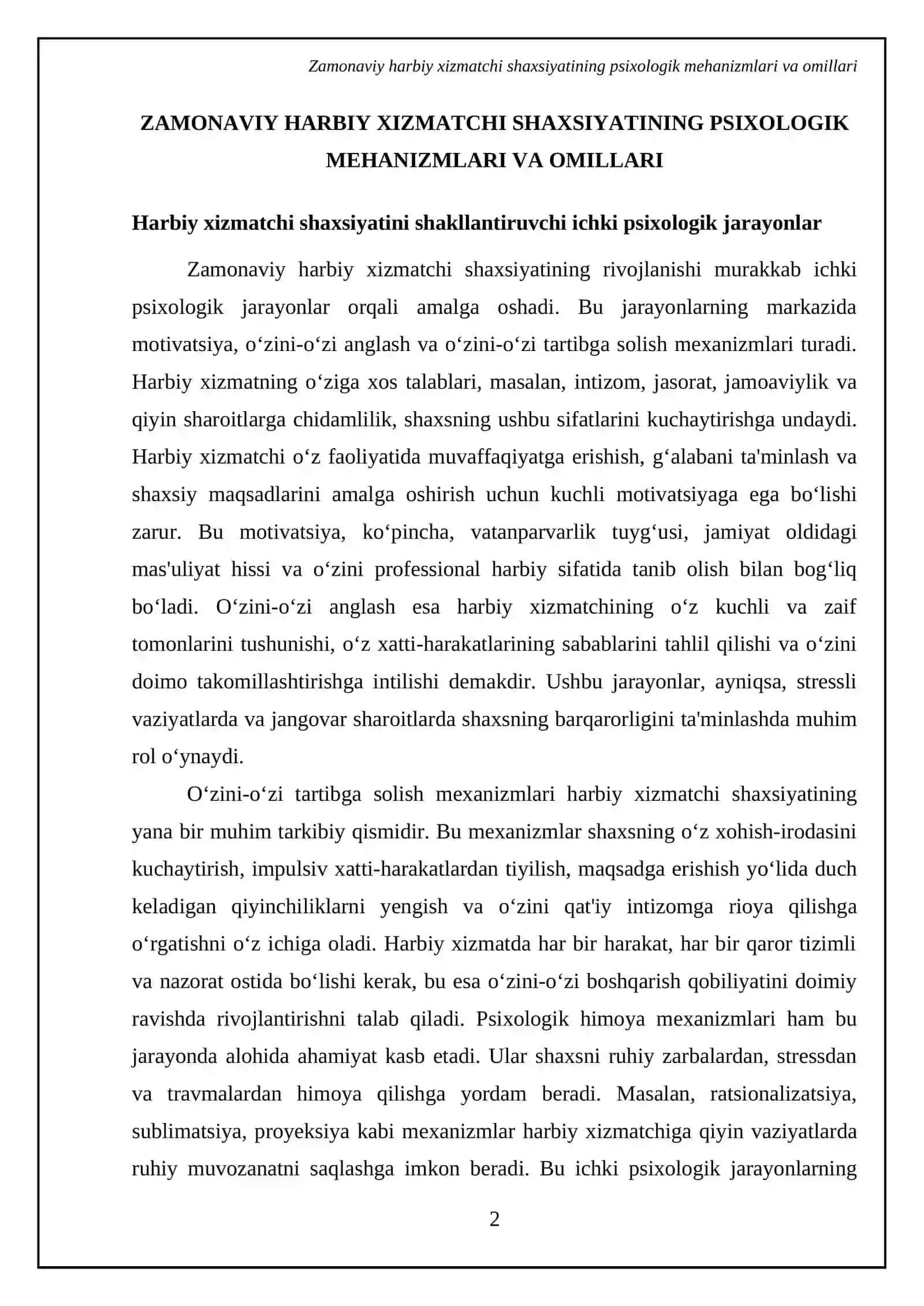 Zamonaviy harbiy xizmatchi shaxsiyatining psixologik mehanizmlari va omillari 4