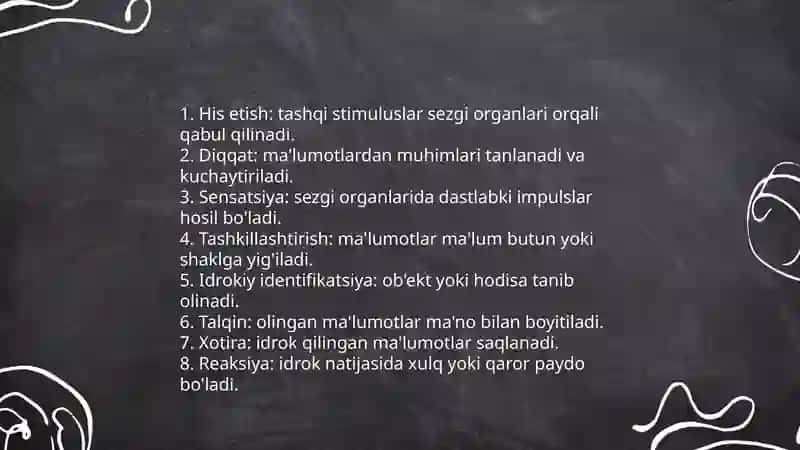 Idrok haqida umumiy tushuncha. Idrok turlari va xususiyatlari 4