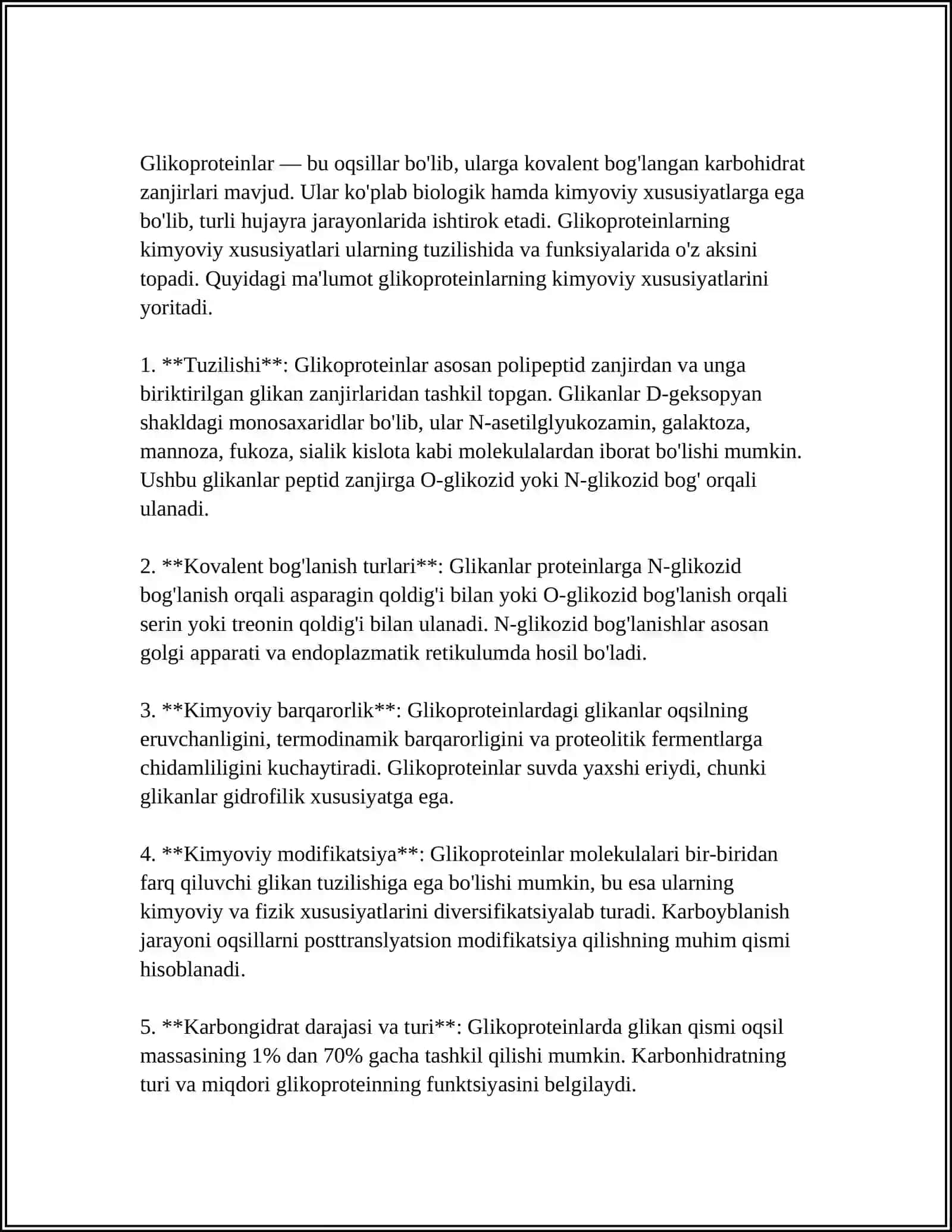 PROTEOGLIKANLAR GLIKOPROTEINLAR VA GLIKOLIPIDLAR 4