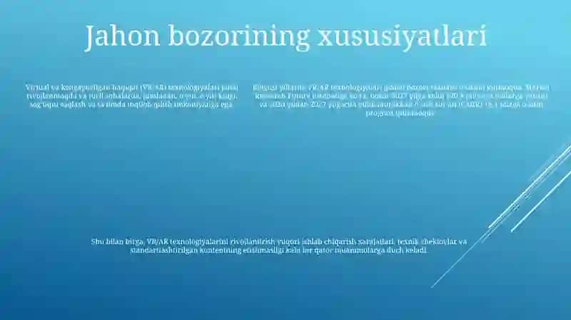 Ar/Vr Texnologiyalarni Rivojlantirish Muammolari Va Jahon Bozori Xususiyatlari 4