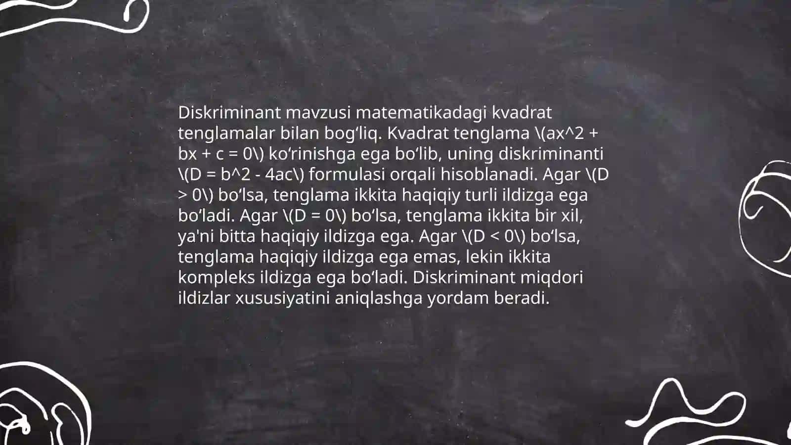 Ikkinchi darajali bo'laklar 4