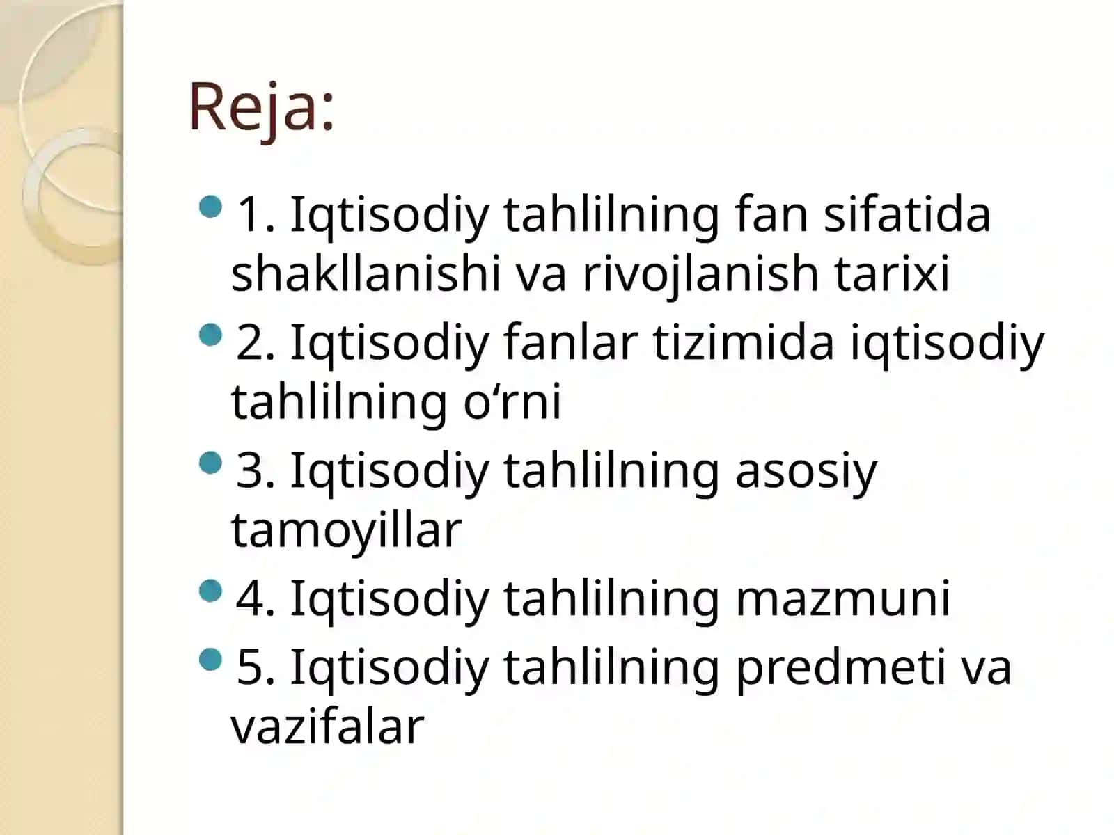 IQTISODIY TAHLILNING MAZMUNI, PREDMETI VA VAZIFALARI 4