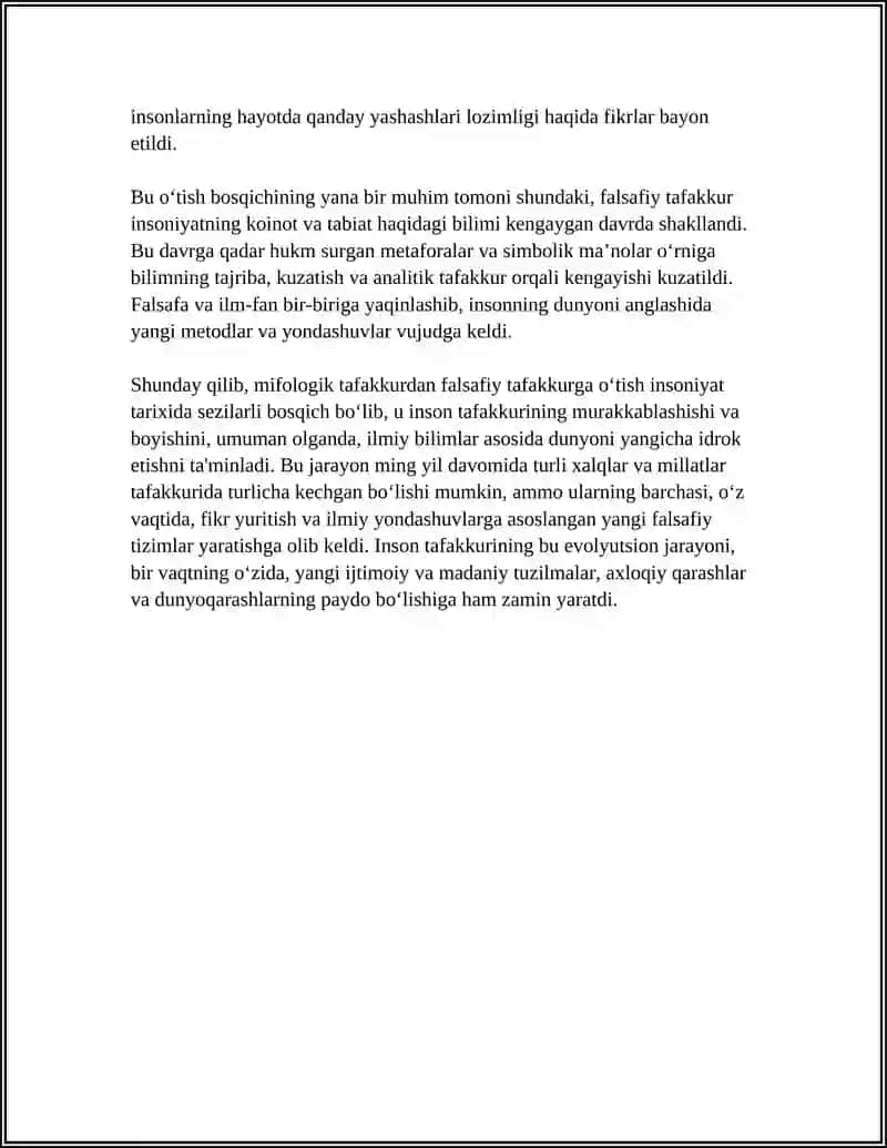 FALSAFIY TAFAKKUR TARAQQIYOT BOSQICHLARI 4