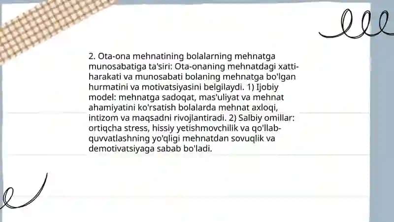 Ilk yoshdagi bolalaring kattalar mehnati ga munosabati 4