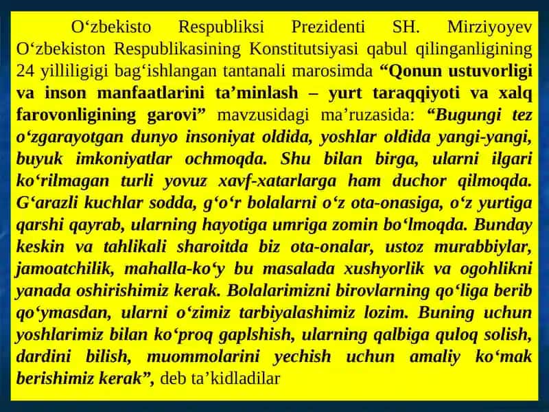 Mirziyoyev Sh.M. Buyuk kelajagimizni mard va oliyjanob halqimizbilan birga quramiz 4