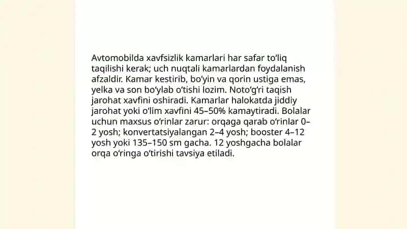 Inson shaxsi va harakat xavfsizligi 4