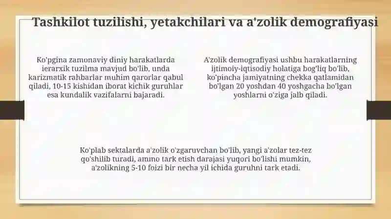 Zamonaviy diniy harakatlar va sektalar 4
