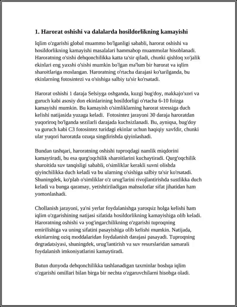 IQLIM OZGARISHI VA UNING OZIQ-OVQAT TIZIMLARIGA TASIRI 4