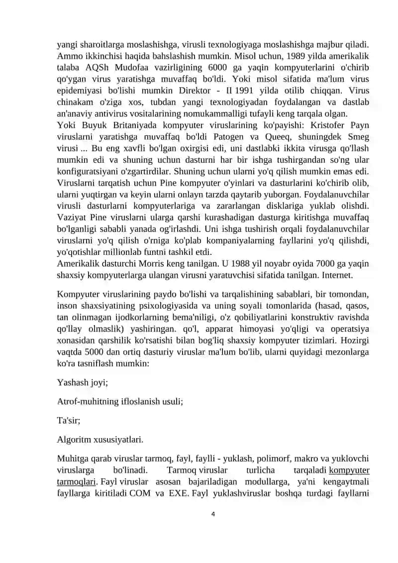 Verusni kompyuterga tushish sabablari va undan ximoyalanish 4