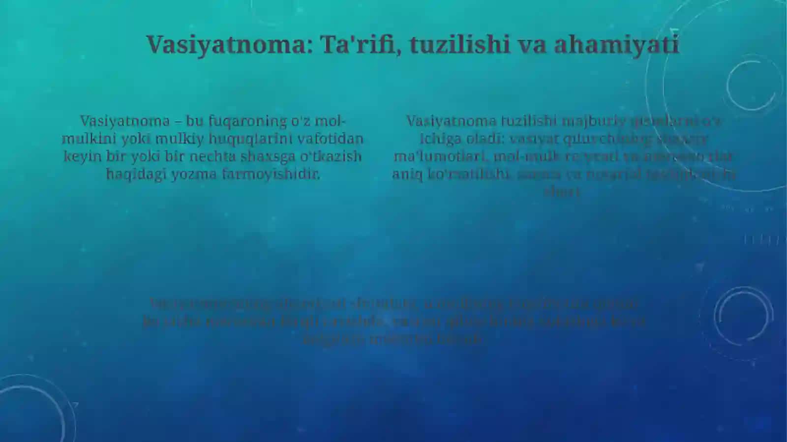 Ma'lumot-axborothujjatlari:vasiyatnoma,dalolatnoma,ishonchnoma 4