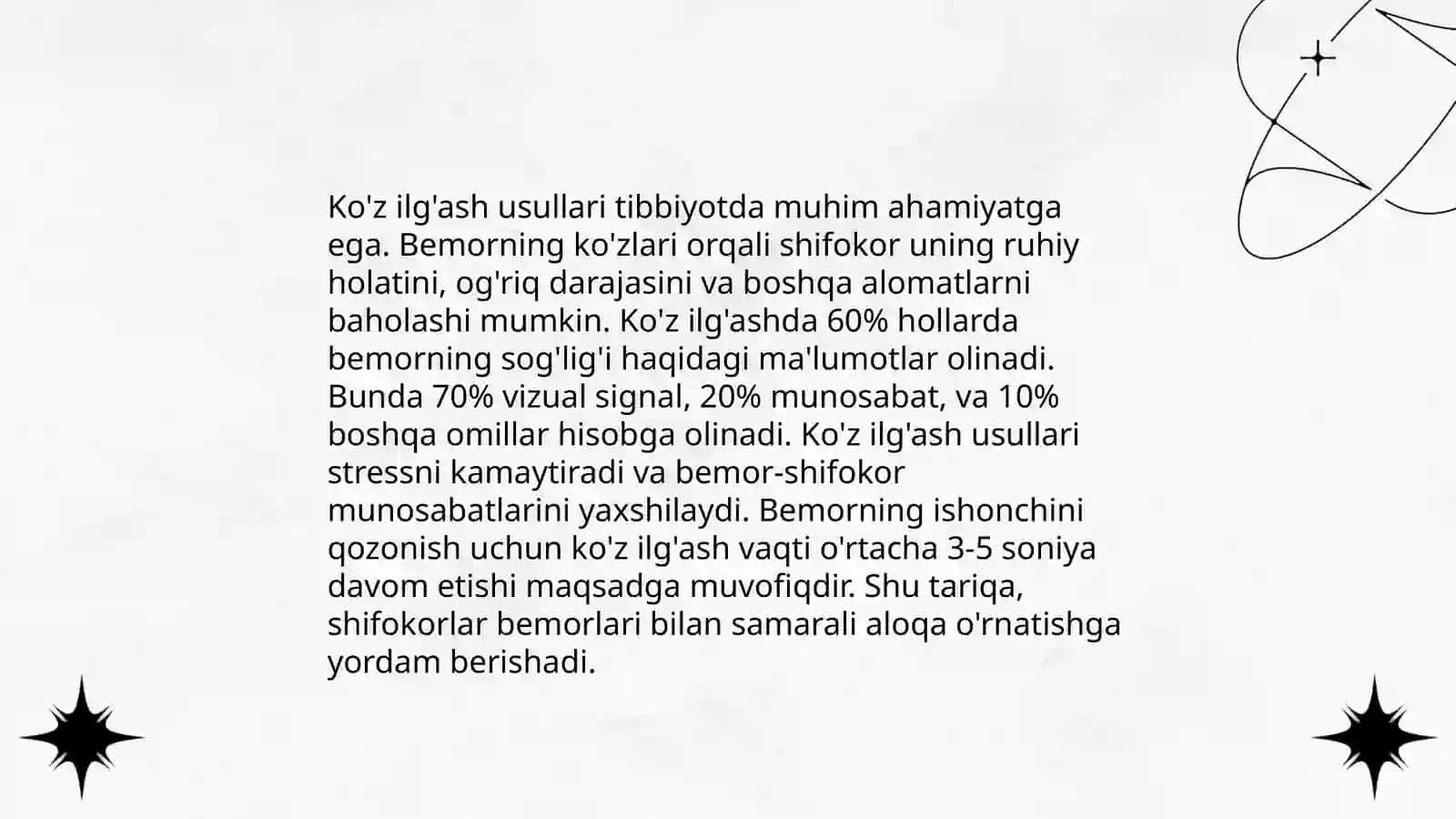Patsient bilan verbal va noverbal muloqot ko'nikmalari 4