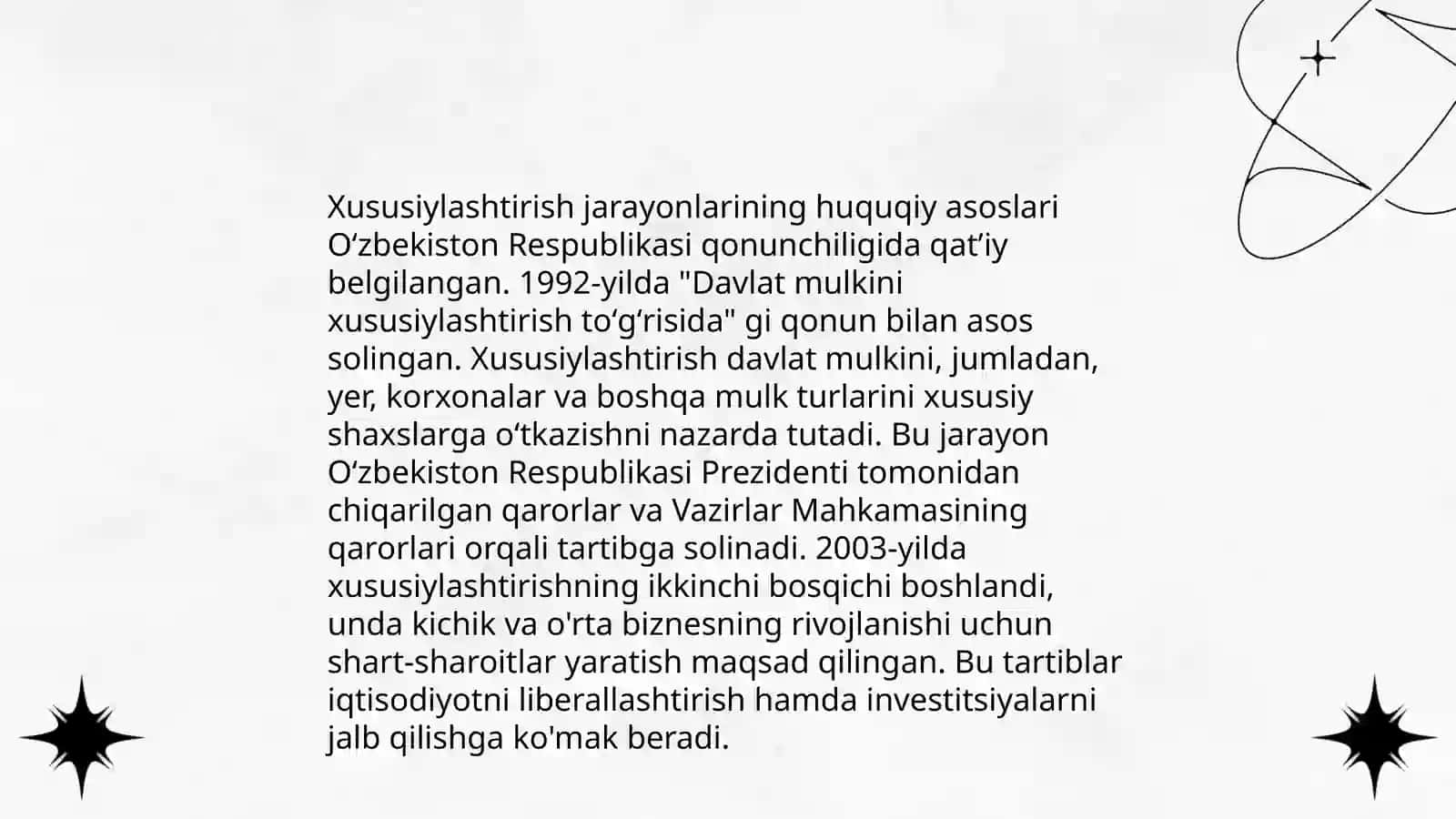 Davlatnining mulkini xususiylashtirish va boshqarish siyosati 4