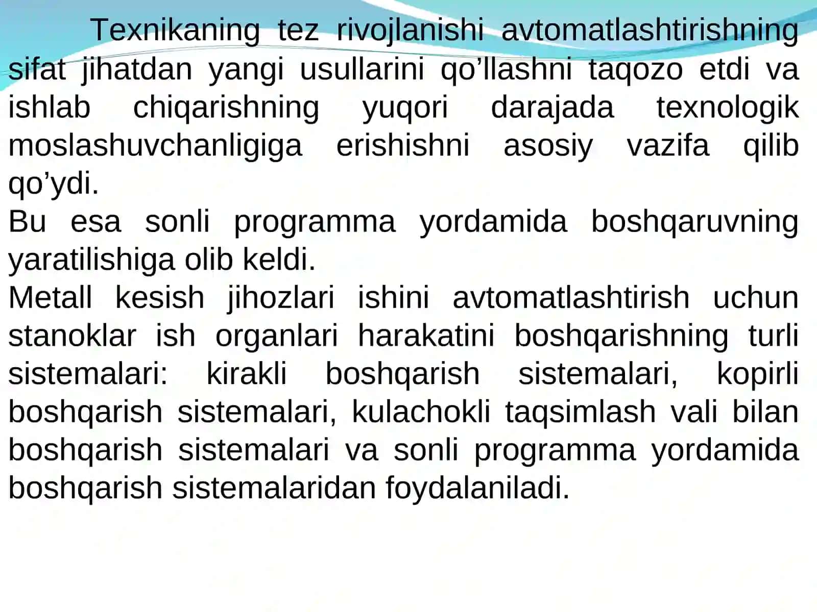 TEXNOLOGIK MASHINALAR SHAKLLARI VA MAHSULDORLIGI 4