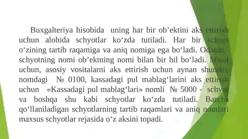 BUXGALTERIYA HISOBINING SCHYOTLARI VA ULARNING TUZILISHI 4