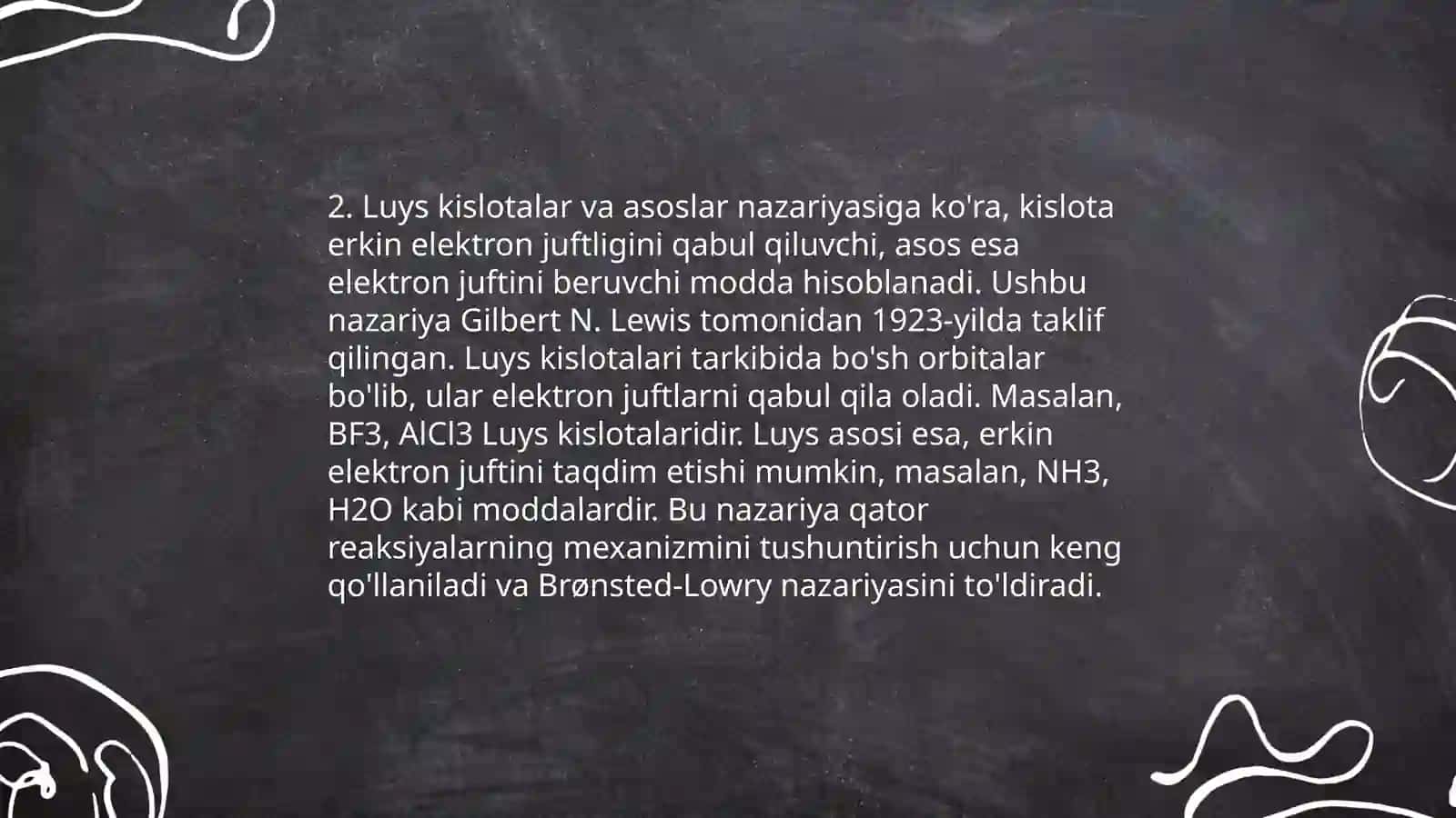 BRENSTED NAZARIYASI. LUYIS NAZARIYASI. OKSIDLANISH-QAYTARILISHREAKSIYALARINI YARIM-REAKSIYA USULDA TENGLASHTIRISH 4