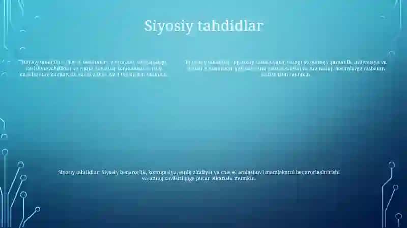 Xavfsizlikka Taxdid Soluvchi Harbiy,Iqtisodiy, Siyosiy Va MaʼNaviy Omillar Va Ularga Qarshi Kurash 4