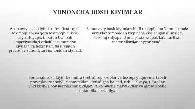 Bosh Kiyim Tarixi 4