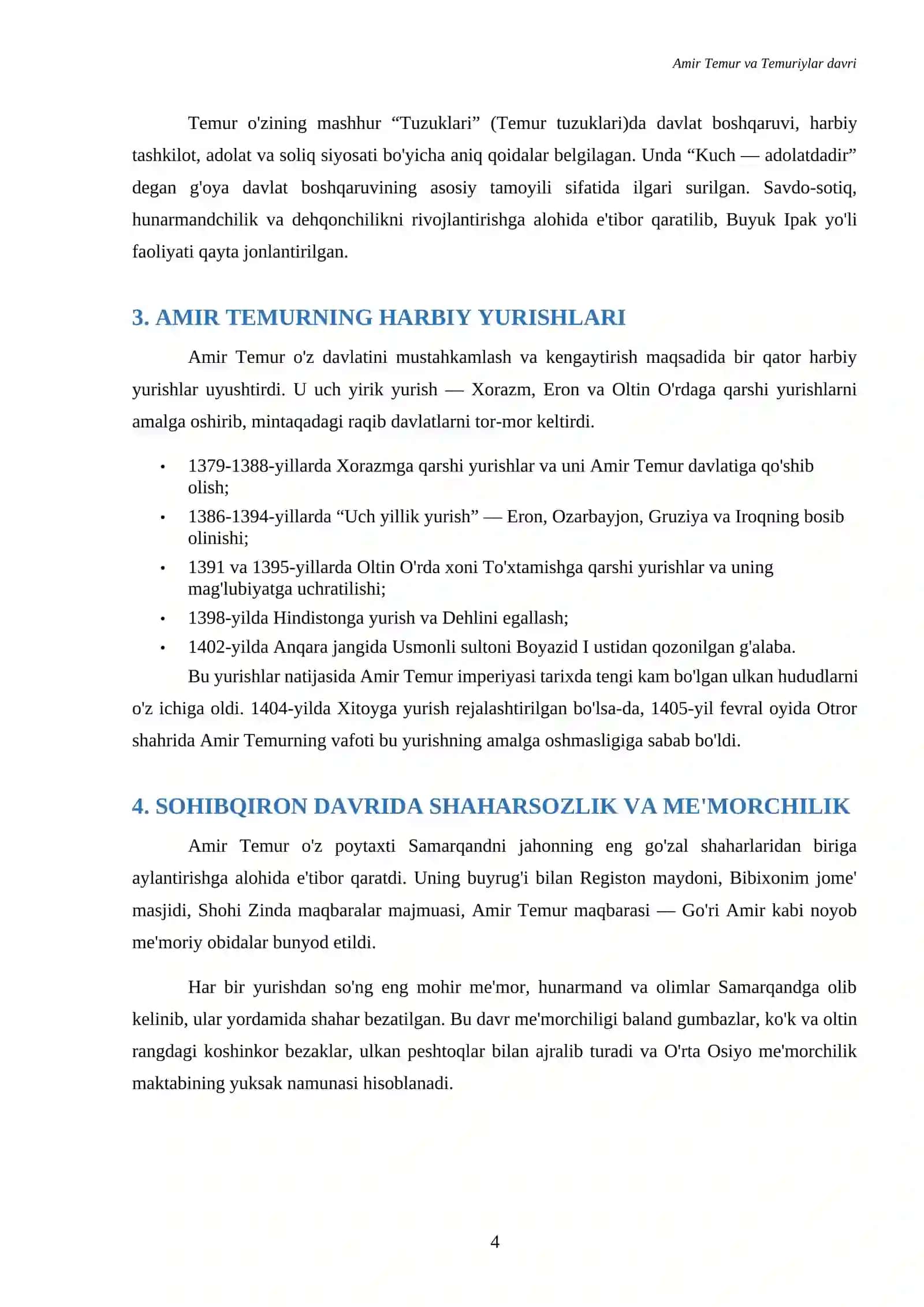 Referat Amir Temur va Temuriylar davr 4