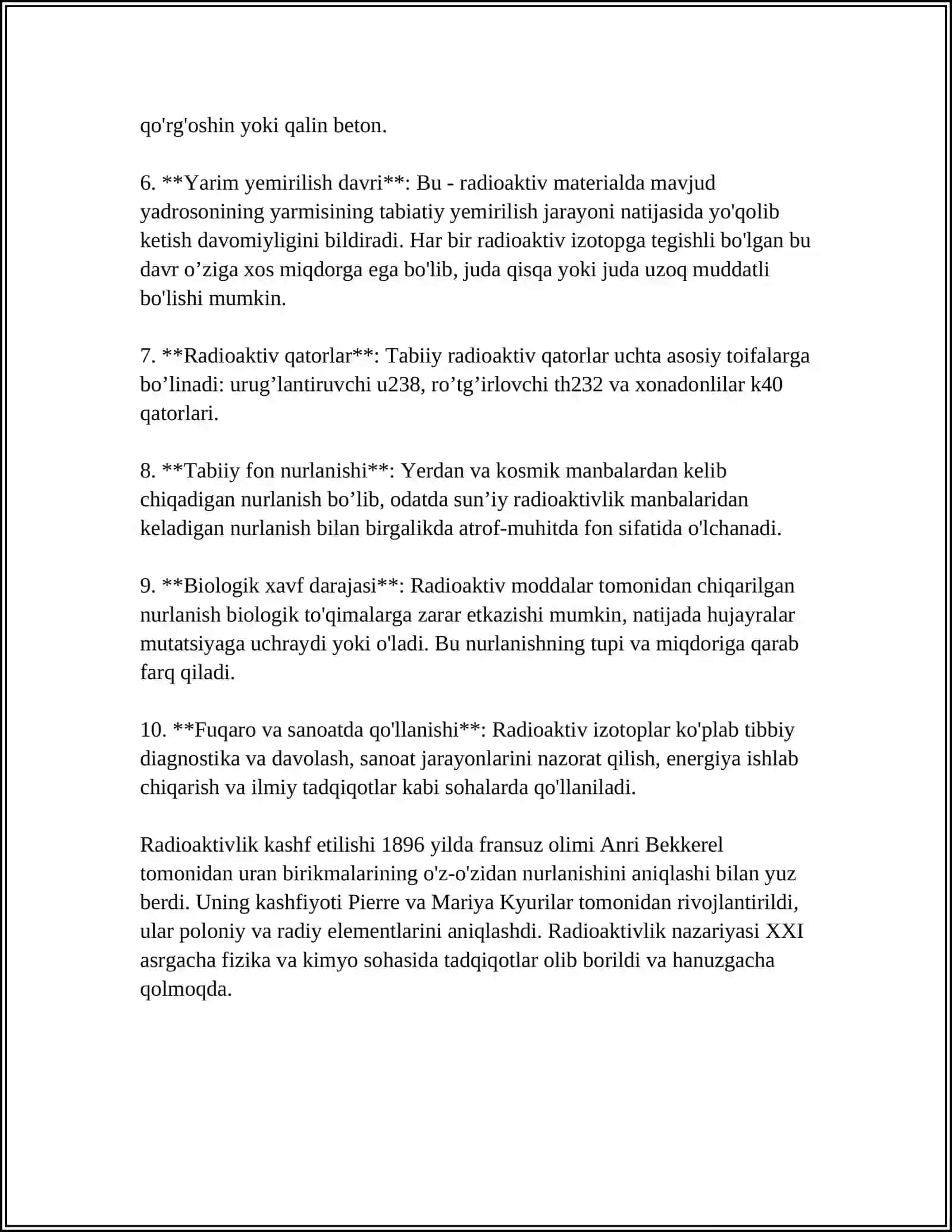 O`RTA UMUMTALIM MAKTABLARIDA "RADIOAKTIVLIK HODISASI " MAVZUSINI OQITISH METODIKASI MAVZUSIDA SLAYD KERAK 4