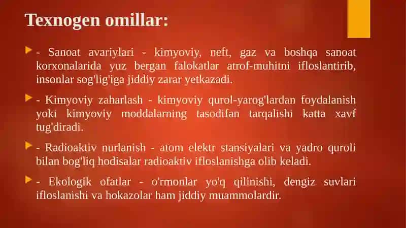 Sodir bo‘lishi mumkin bo‘lgan xavfli va zararli omillar manbalari va xavfsizlik talablari 4