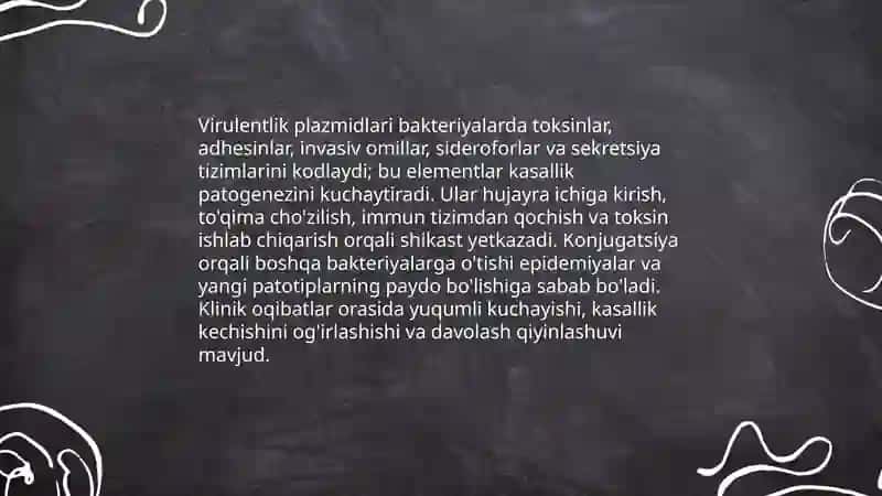 Bakteriyal irsiyatning xromasomadan tashqari omillari(plazmidlar, transpozonlar,Is-faktorlar, mo’tadil faglar) tibbiyotda ahamiyati 4