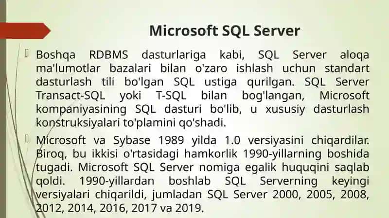 SQL tiliga kirish 4