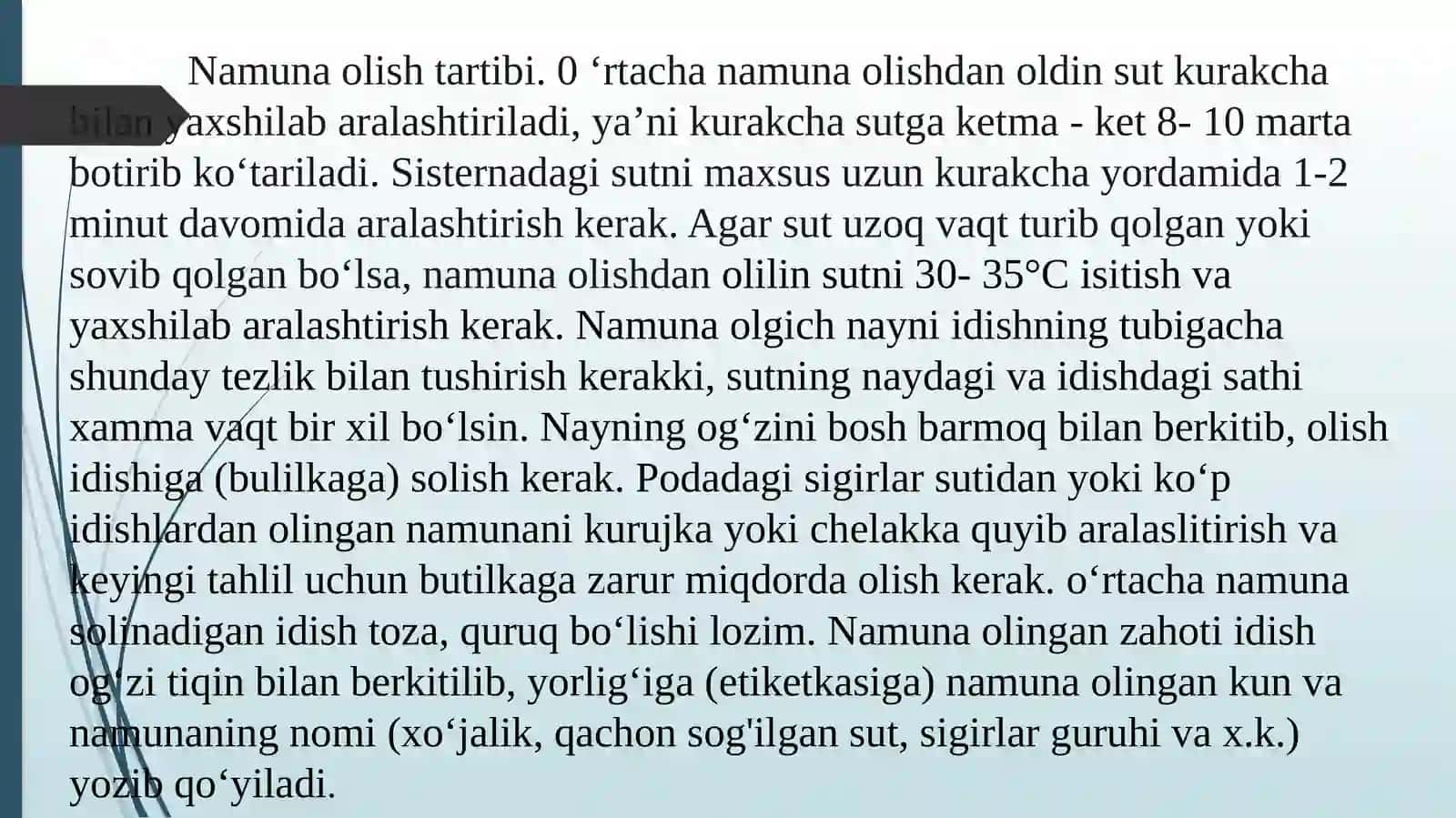 Sut va sut mahsulotlarini tahlil qilish usullari 4